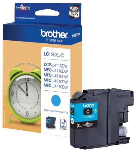 LC125XLC INK CART, LC125XLC, CYAN, BROTHER BROTHER