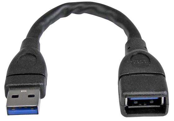 USB3EXT6INBK USB CABLE, 3.0A PLUG-A RCPT, 150MM STARTECH