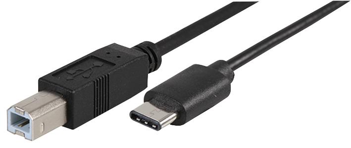 PSG91205 LEAD, USB2.0 B MALE-TYPE C, 2M BLACK PRO SIGNAL