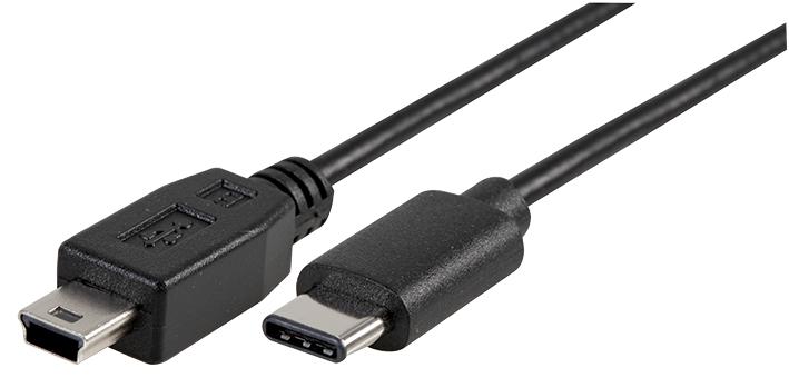 PSG91209 LEAD, USB2.0 MINI B M-TYPE C, 1M BLACK PRO SIGNAL