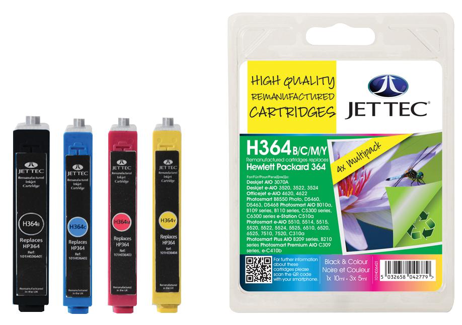 101H036421 INK CARTRIDGE, REMANUFACTURED, HP JET TEC