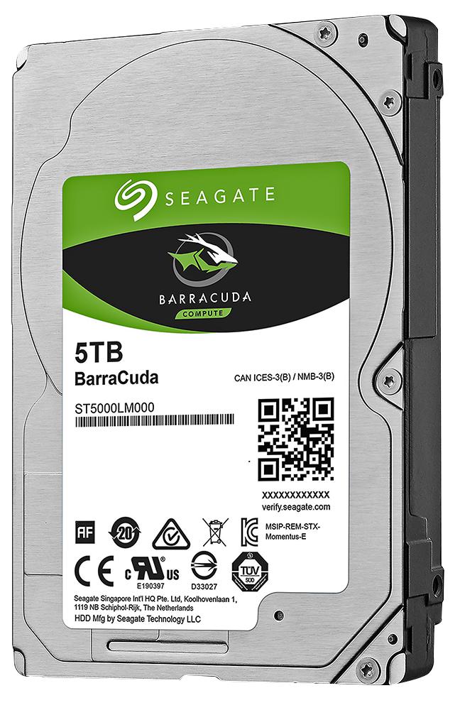 ST5000LM000 DRIVE, 2.5IN MOBILE, 15MM, BARRACUDA 5TB SEAGATE