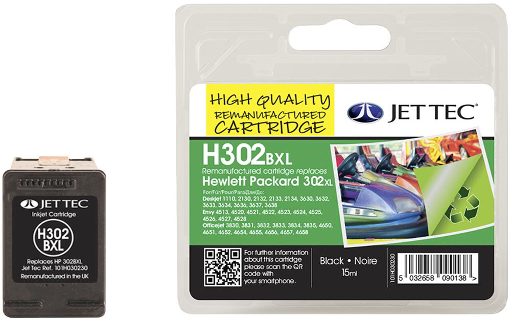 H302BXL INK CART, REMAN, HP 302XL, BLACK JET TEC