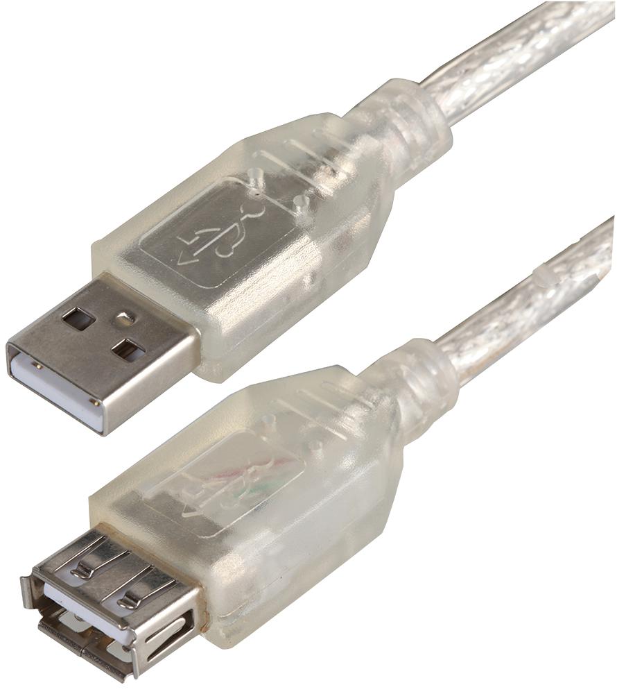 PSG91446 LEAD,USB2.0 A MALE - A FEMALE, CLEAR 5M PRO SIGNAL