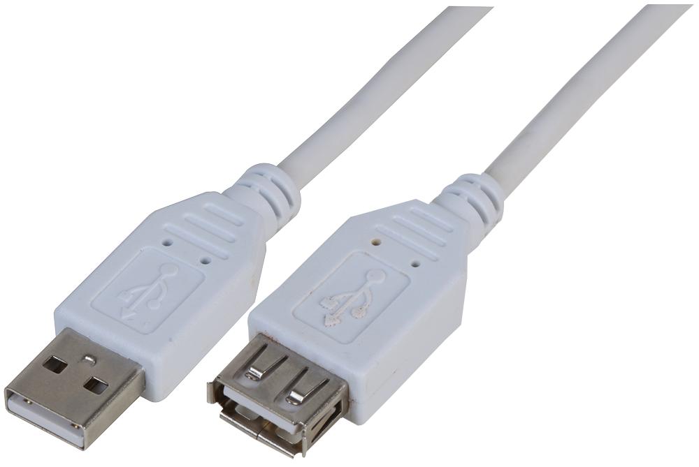 PSG91458 LEAD,USB2.0 A MALE-A FEMALE,WHITE 2M PRO SIGNAL