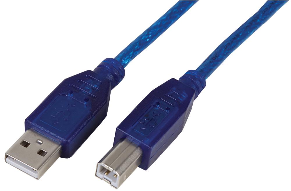 PSG91465 LEAD, USB2.0 AM-BM,BLUE TRANSPARENT 2M PRO SIGNAL