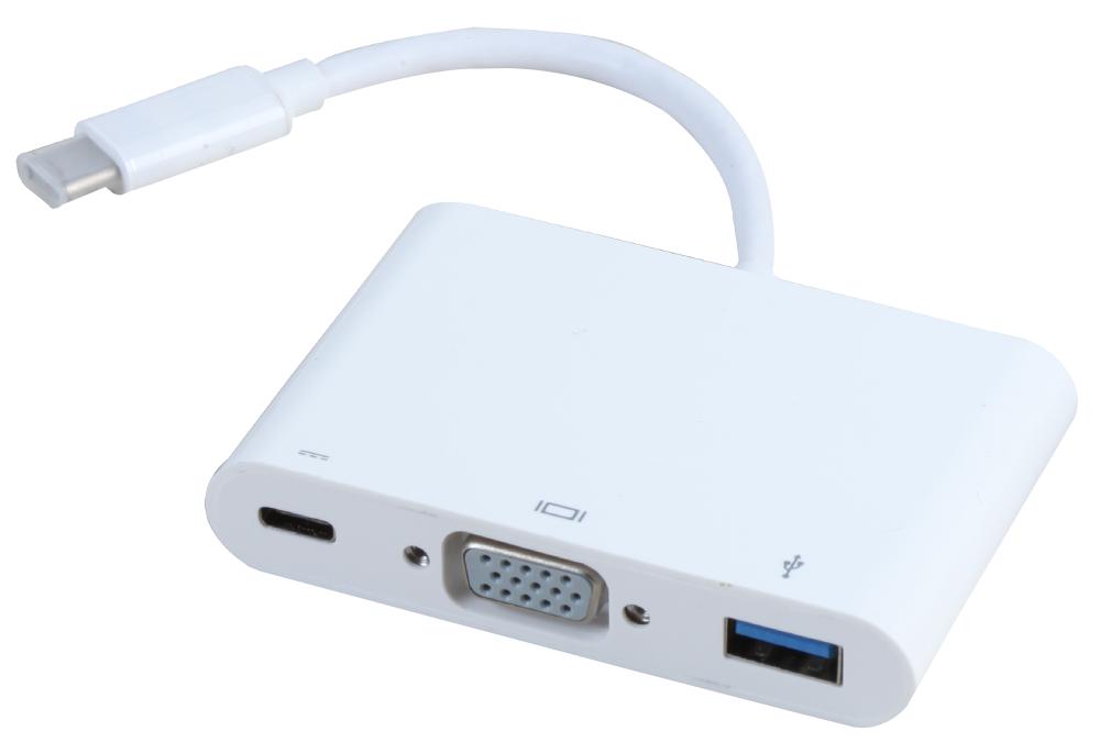PSG91586 ADAPTER, USB-C - USB3.0/VGA/PD, WHITE PRO SIGNAL