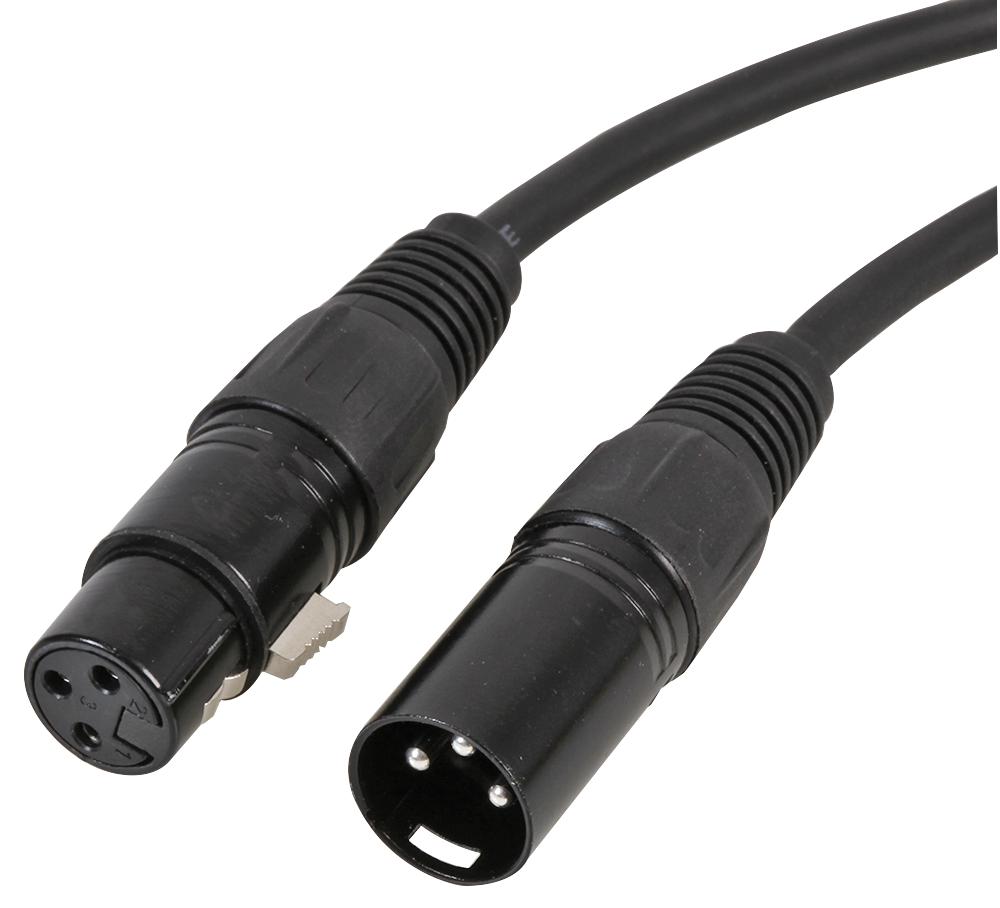 PLS00583 MIC / PATCH LEAD, 3P XLR BLACK, 0.3M PULSE