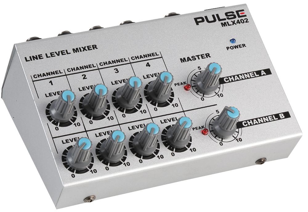 MLX402 MINI LINE LEVEL MIXER, 4CH STEREO PULSE