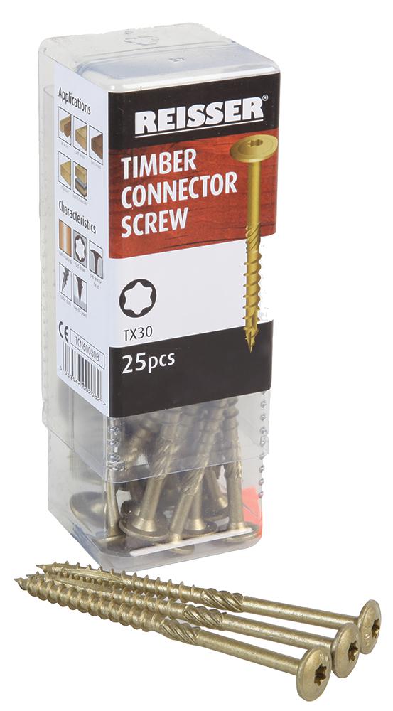 TCN60220B TIMBER CONNECTOR SCREWS  6 X 220 (25PK) REISSER