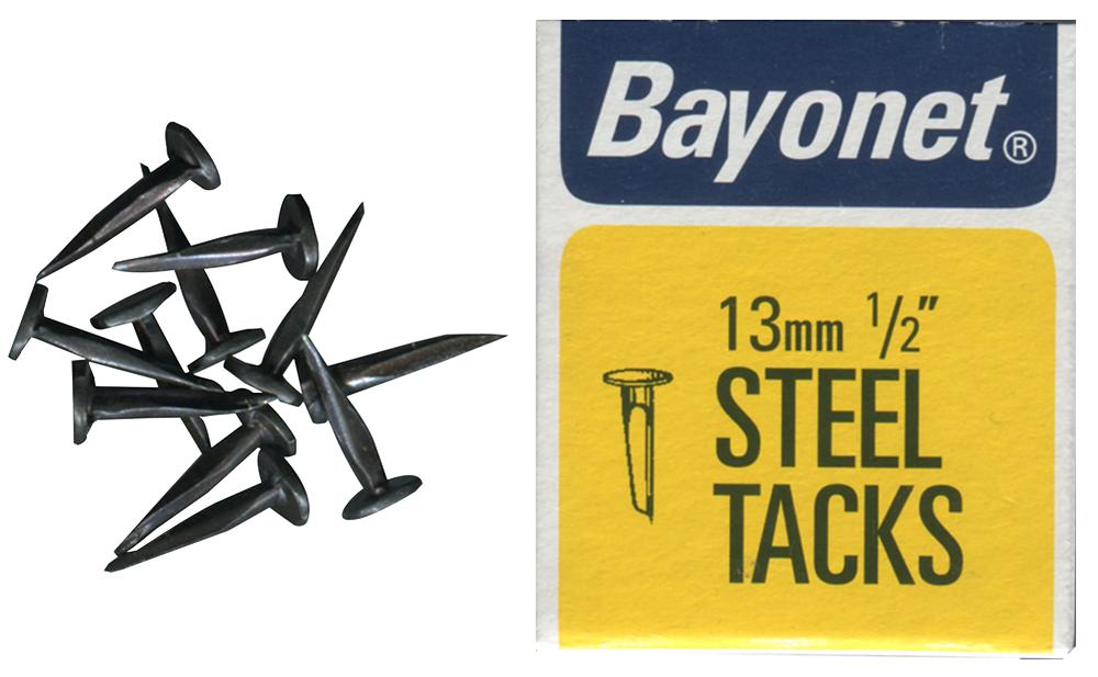 10204 NAIL TACKS BLUED, 13MM (50G) BAYONET