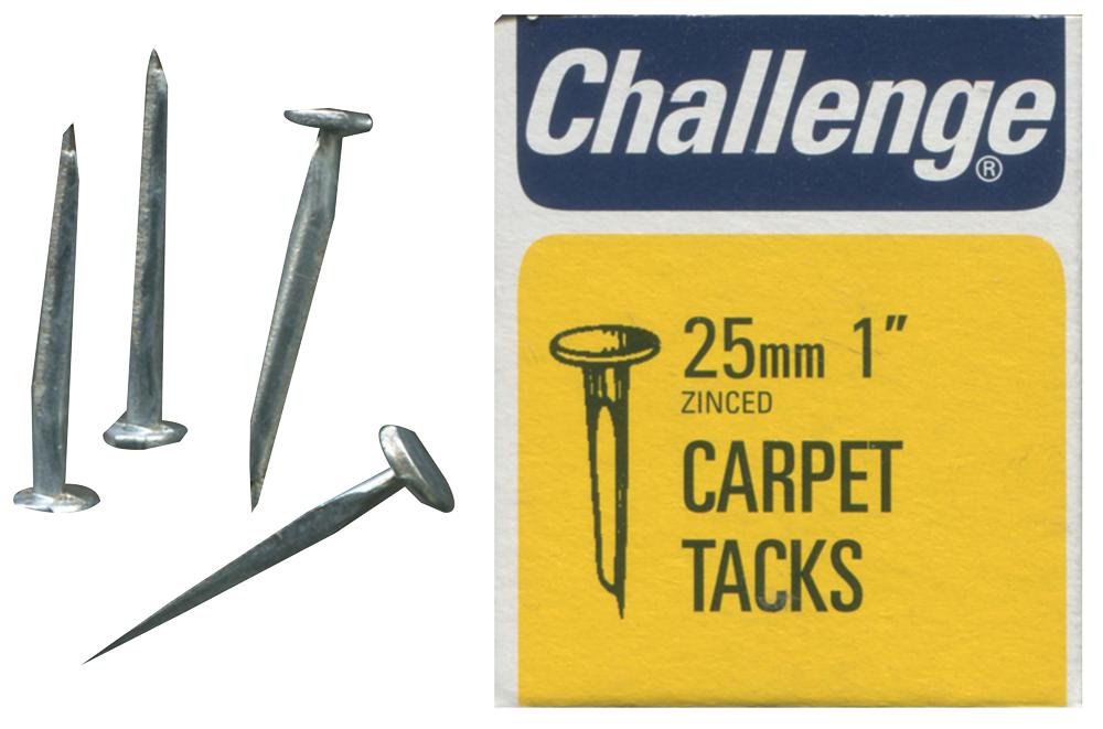 11404 CARPET TACKS ZINC PLATED, 25MM (40G) CHALLENGE