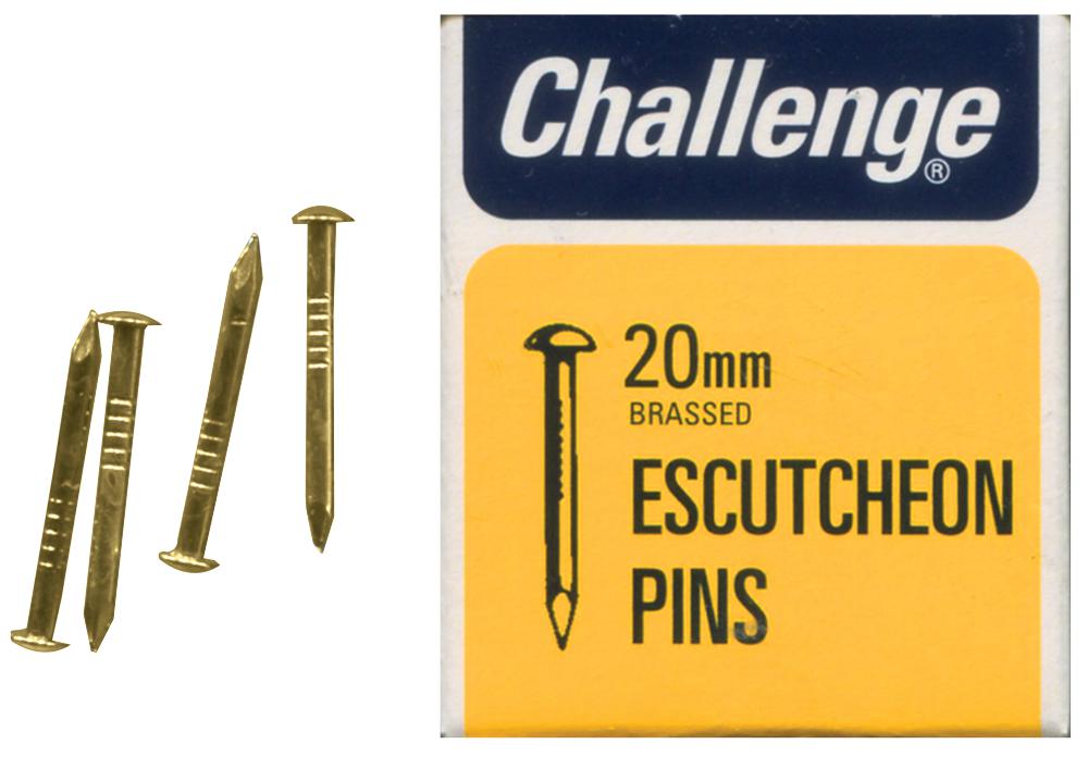 11409 ESCUTCHEON PINS BRASSED, 20MM (40G) CHALLENGE