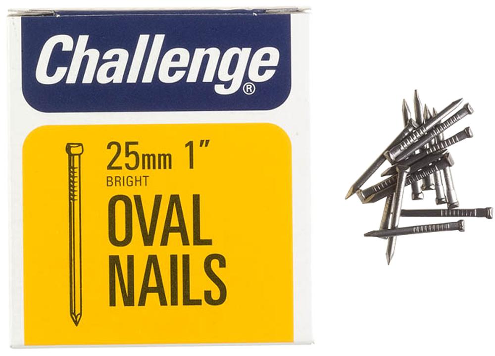 12012 OVAL NAILS BRIGHT, 25MM (225G) CHALLENGE