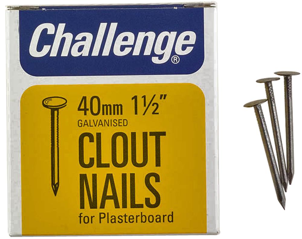 12032 CLOUT PLASTERBOARD NAILS 40MM (225G) CHALLENGE