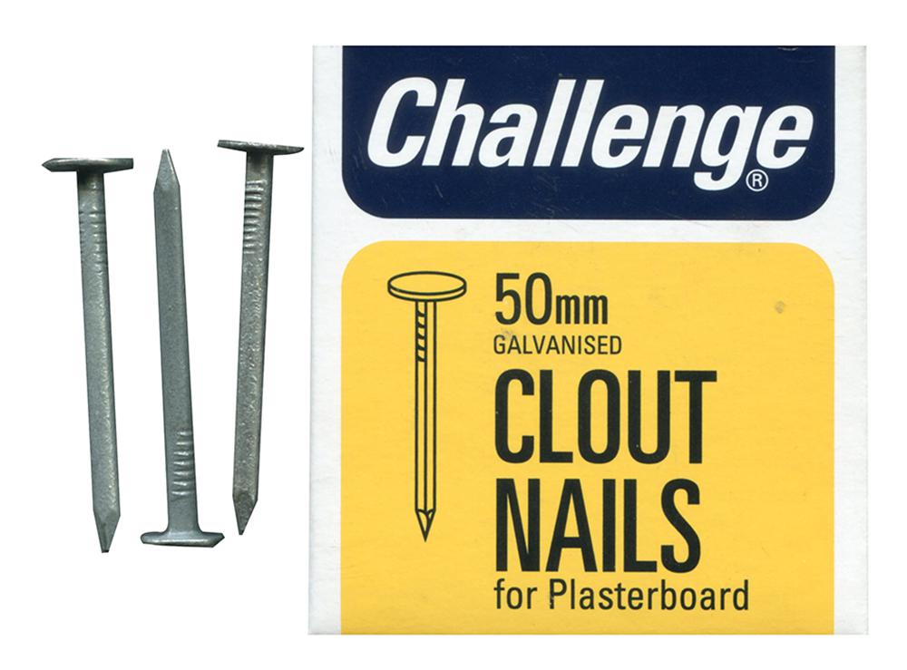 12025 CLOUT PLASTERBOARD NAILS 50MM (225G) CHALLENGE