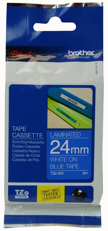TZE-555 24MM WHITE ON BLUE BROTHER