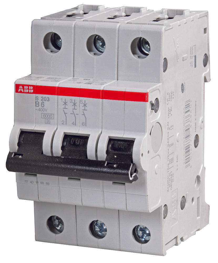 S203-B6 CIRCUIT BREAKER, THERMAL MAG, 3 POLE ABB