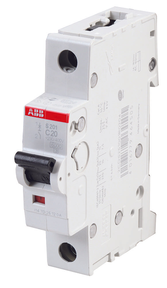 S201-C20 CIRCUIT BREAKER, THERMAL MAG, 1 POLE ABB