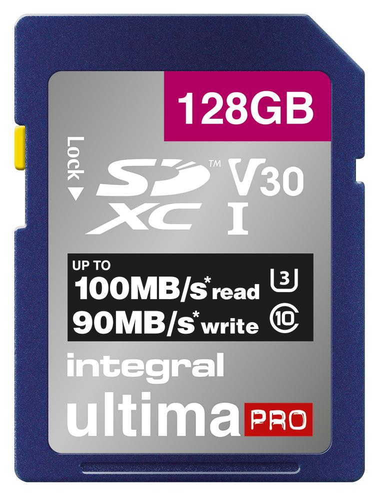 INSDX128G-100/90V30 128GB PREMIUM SDXC V30 UHS-I U3 INTEGRAL