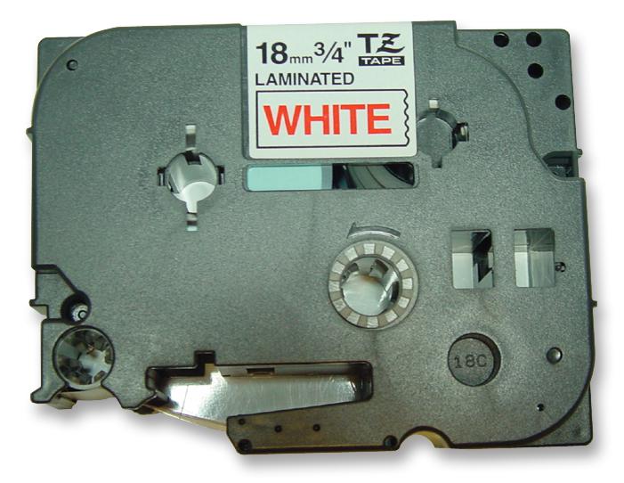 TZE242 18MM RED ON WHITE TAPE BROTHER
