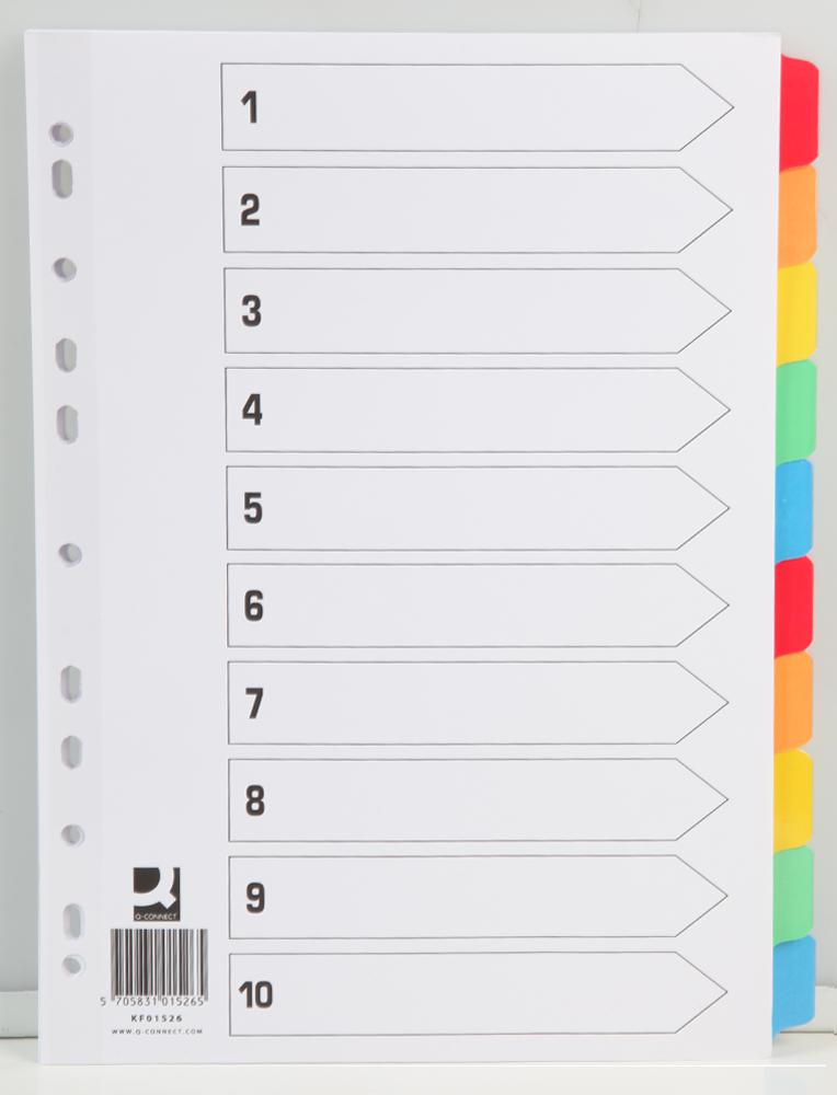 KF01526 MULTICOLOUR INDICES BLANK (10 PART) Q CONNECT