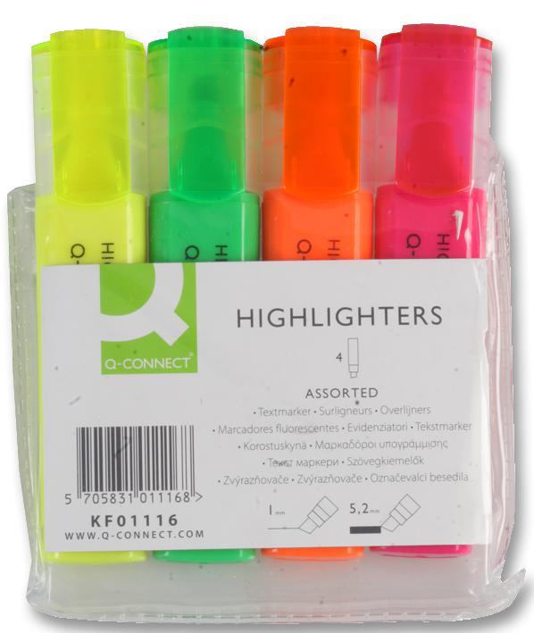 KF01116 HIGHLIGHT - ASSORTED 4PK Q CONNECT