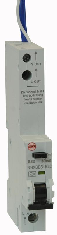 SFNHXSBS1B32 WYLEX 32A 30MA SP TYPE B CURVE RCBO WYLEX