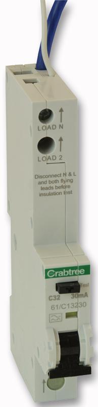 61/C13230 SINGLE POLE RCBO 32A EACH CRABTREE