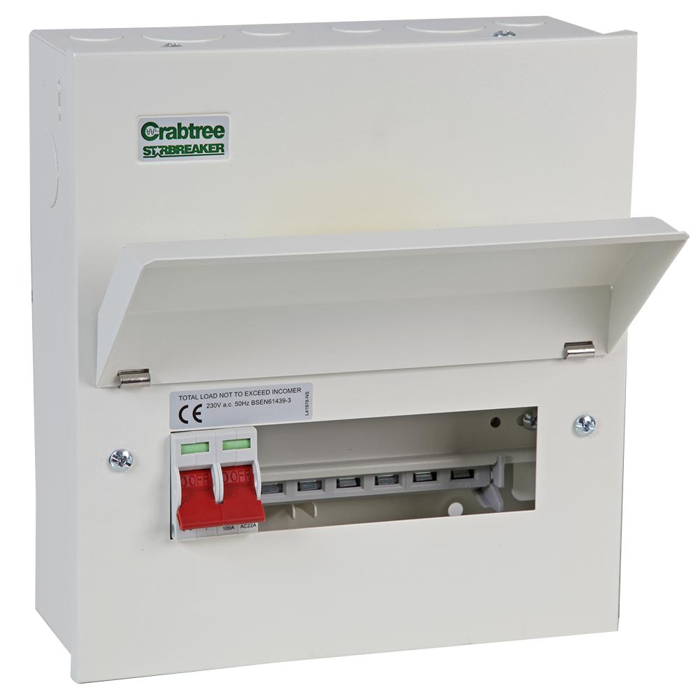 507/2B STARBREAKER METAL MAIN SWITCH + 7 CRABTREE