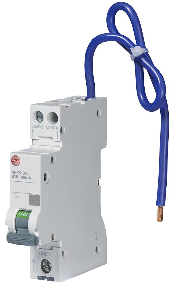 NHXS1B16 16A 30MA RCBO SINGLE MODULE B CURVE WYLEX