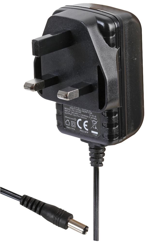 PEL00398 ADAPTOR, AC-DC, 12V, 1A PRO ELEC
