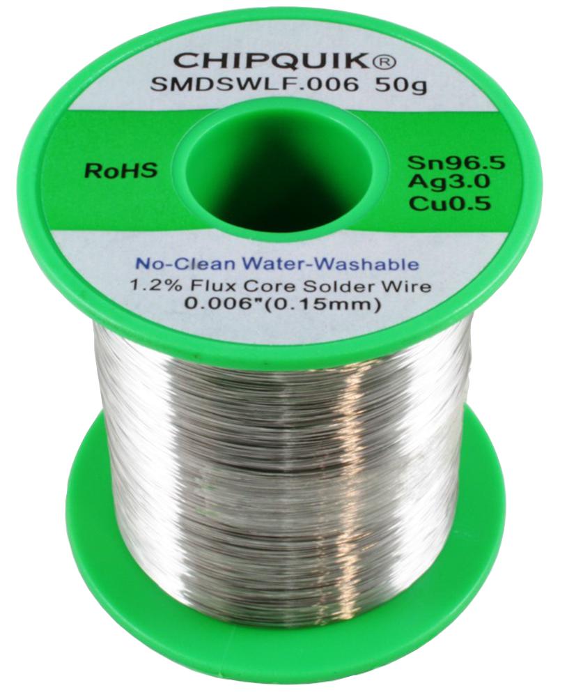 SMDSWLF.006 50G SOLDER WIRE, NO CLEAN, 220 DEG C, 0.15MM CHIP QUIK