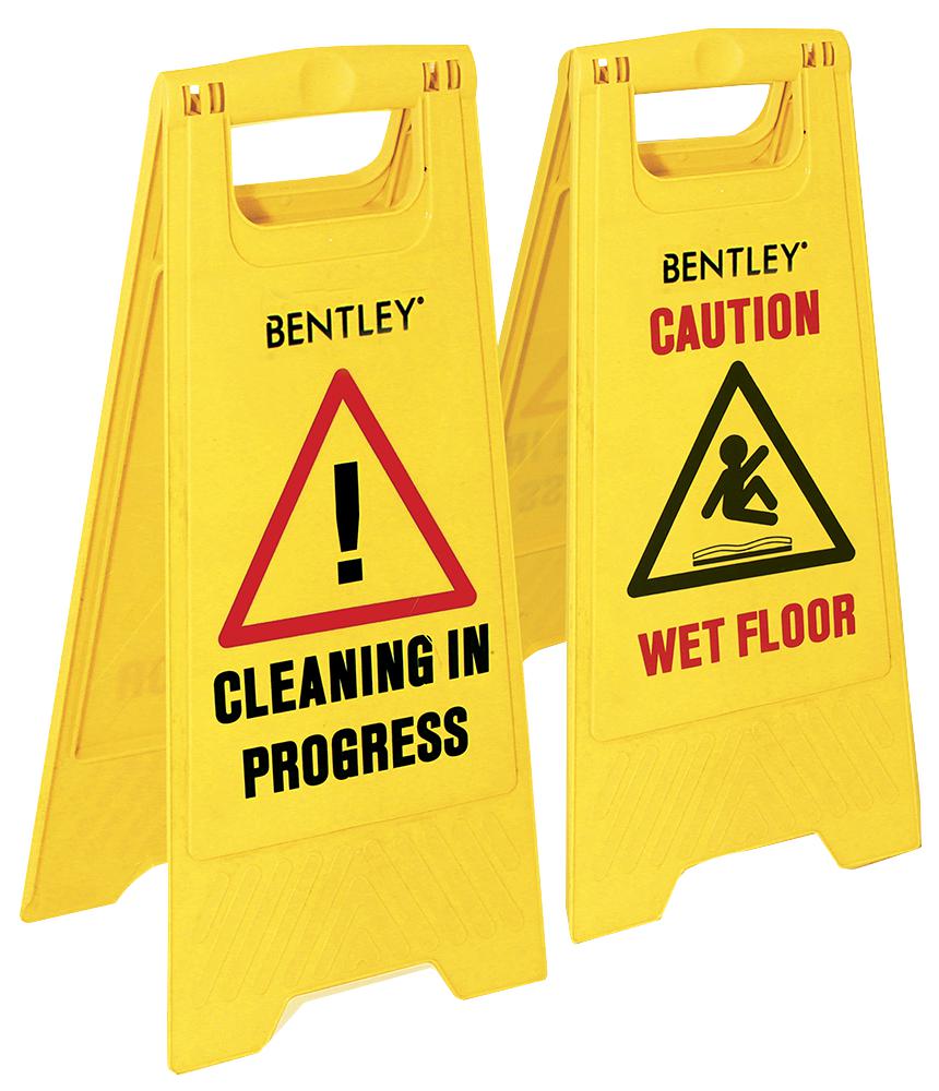 FS.01 WET FLOOR SIGN, PLASTIC, YELLOW BENTLEY
