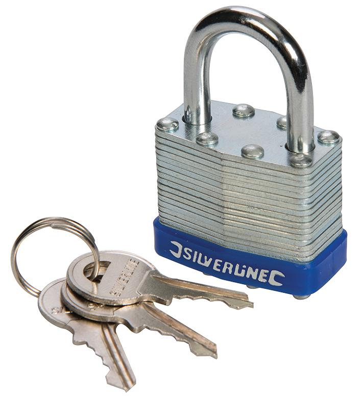 704400 LAMINATED PADLOCK 50MM SILVERLINE