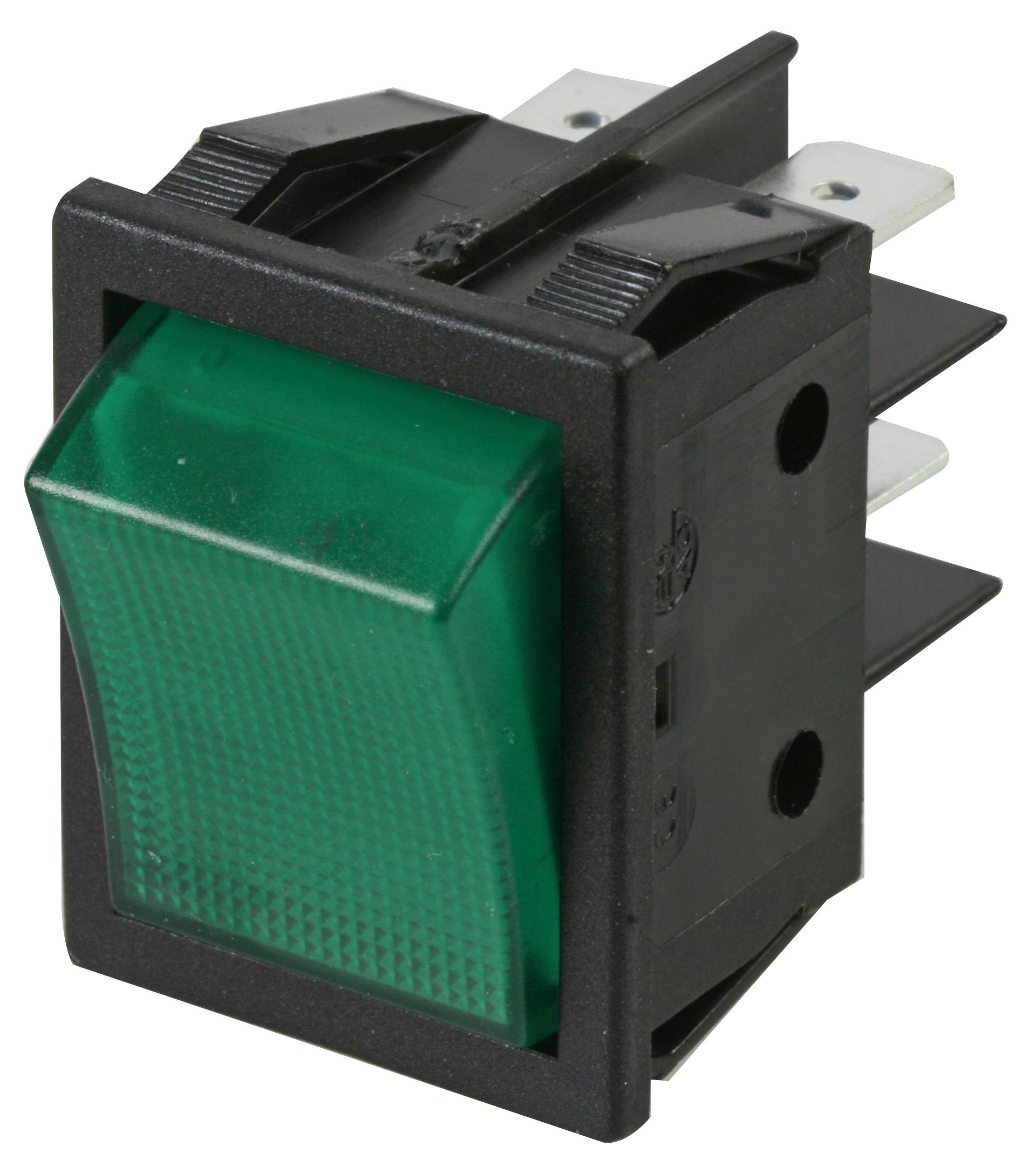 B418C1E000000 ROCKER SWITCH, DPST, 16A, 250V, PANEL MOLVENO