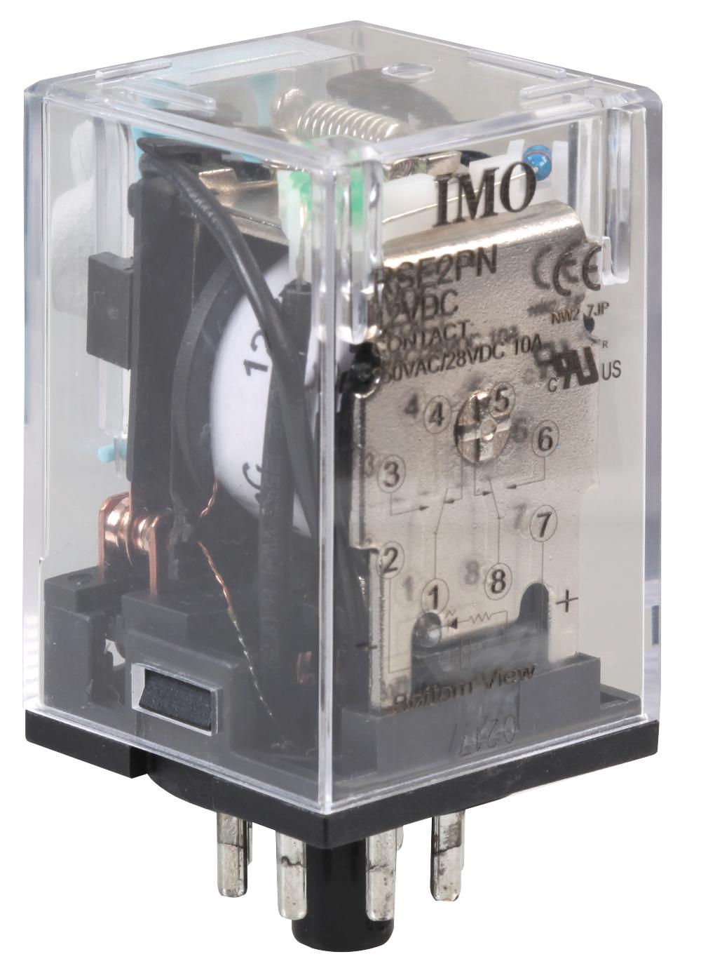 RSE2PN12DC 8PIN PLUG ON POWER P-BUTT FLAG 12DC IMO PRECISION CONTROLS