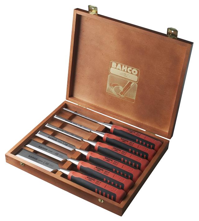 424P-S6-EUR CHISEL SET, WOODEN BOX, 6PCS BAHCO