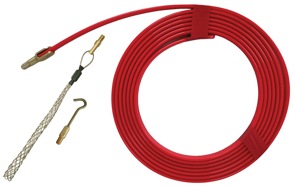 SRCT-PRO CABLE TONGUE FLAT CABLE PULLER, 3.6M/RED SUPER ROD