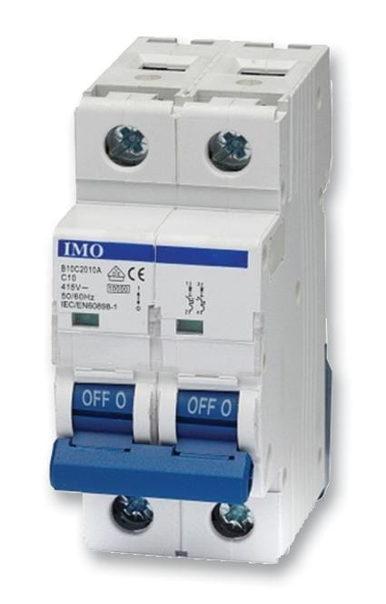 IMO PRECISION CONTROLS Thermal Magnetic B10C2010A CIRCUIT BREAKER, 10KA, 2 POLE, 10A IMO PRECISION CONTROLS 2252565 B10C2010A