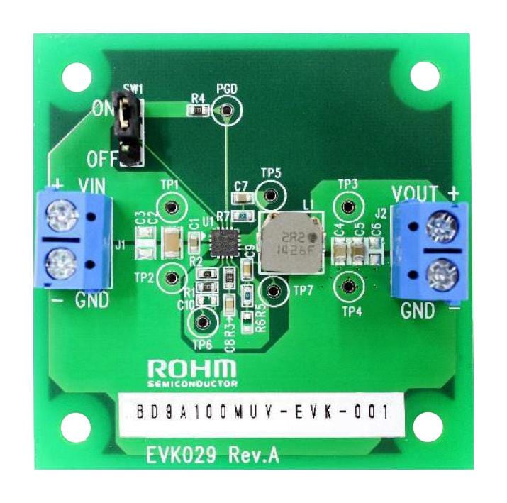 ROHM Power Management - DC / DC BD9A101MUV-EVK-001 EVAL BOARD, SYNCHRONOUS BUCK CONVERTER ROHM 2752840 BD9A101MUV-EVK-001