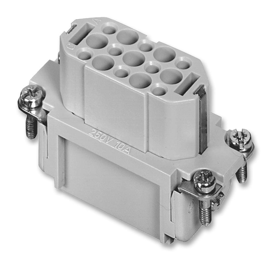 AMPHENOL SINE/TUCHEL Rectangular Power Inserts Less Contacts C146 10B015 000 2 INSERT, RECEPTACLE, 15+PE WAY, CRIMP AMPHENOL SINE/TUCHEL 2347300 C146 10B015 000 2