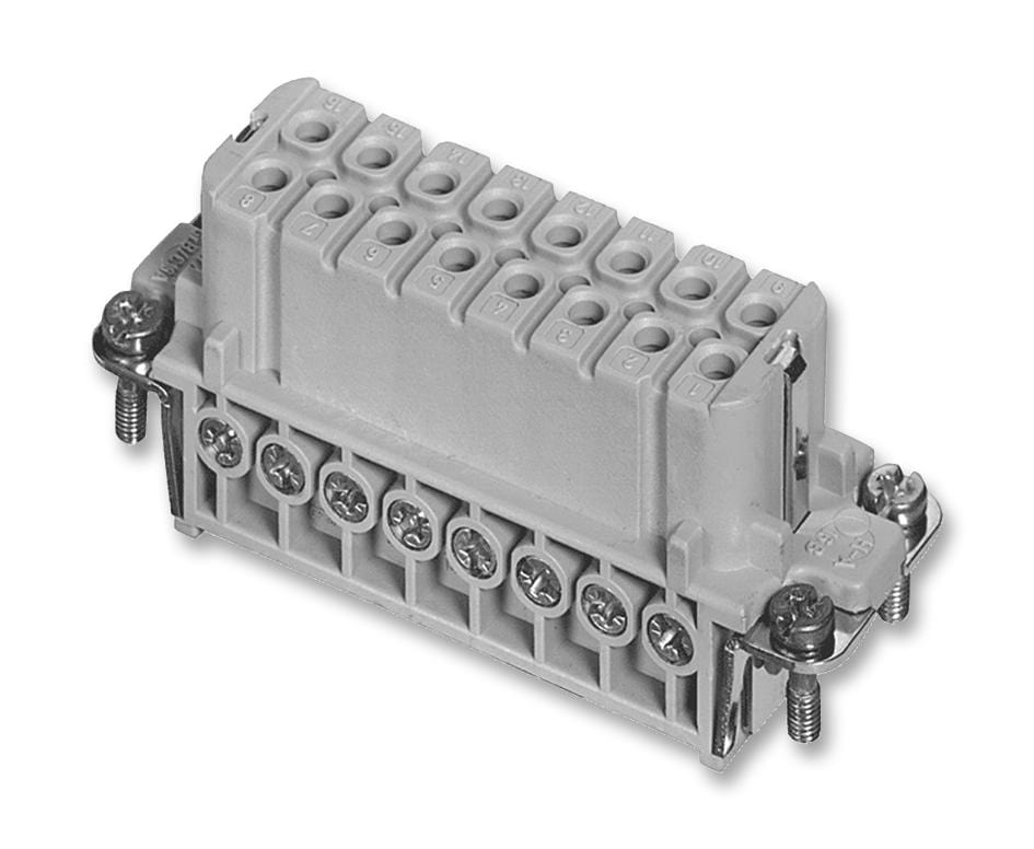 AMPHENOL SINE/TUCHEL Rectangular Power Inserts / Modules C146 10B016 002 4 INSERT, RECEPTACLE, 16+PE WAY, SCREW AMPHENOL SINE/TUCHEL 2347294 C146 10B016 002 4