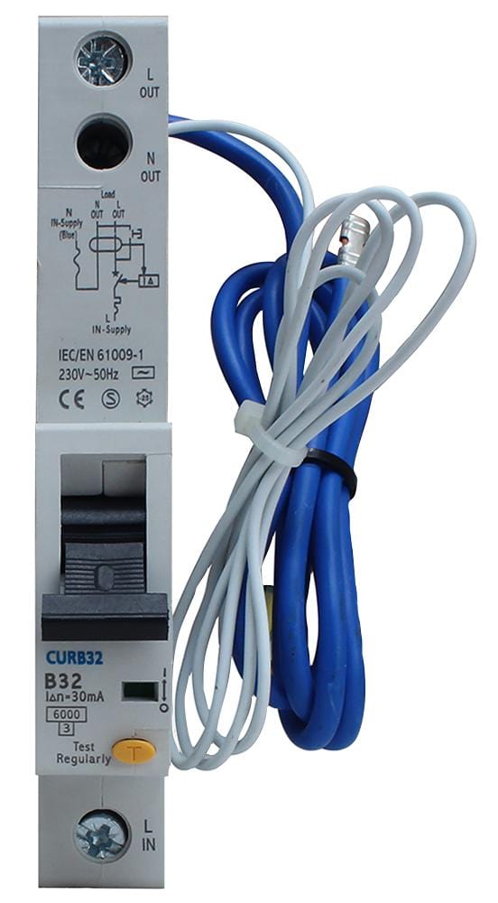 BG ELECTRICAL RCBO CURB32-02 RCBO, TYPE AC, B CURVE, 32A BG ELECTRICAL 3459060 CURB32-02