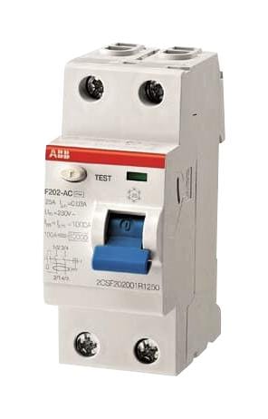 ABB RCBO F202A-100/0.03AP-R RCCB, 2POLE, 100A, 415VAC ABB 3182667 F202A-100/0.03AP-R