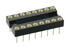 D2816-42 - IC & Component Socket, 16 Contacts, DIP Socket, 2.54 mm, D28, 7.62 mm, Beryllium Copper - HARWIN