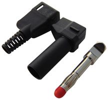 22.1042 + 22.2370-21 - Banana Test Connector, 4mm, Plug, Cable Mount, 32 A, 500 V, Nickel Plated Contacts, Black - STAUBLI