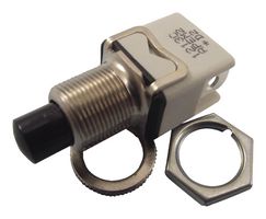 1213C2 - Pushbutton Switch, 1200 Series, 12.2 mm, SPST-NO, Off-(On), Plunger, Black - APEM