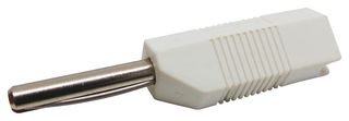 553-0600-01 - Banana Test Connector, 4mm, Stackable, Plug, Cable Mount, 16 A, 50 V, Nickel Plated Contacts, White - DELTRON COMPONENTS
