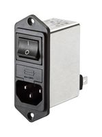 FN281-2-06 - Filtered IEC Power Entry Module, IEC C14, General Purpose, 2 A, 250 VAC, 2-Pole Switch - SCHAFFNER